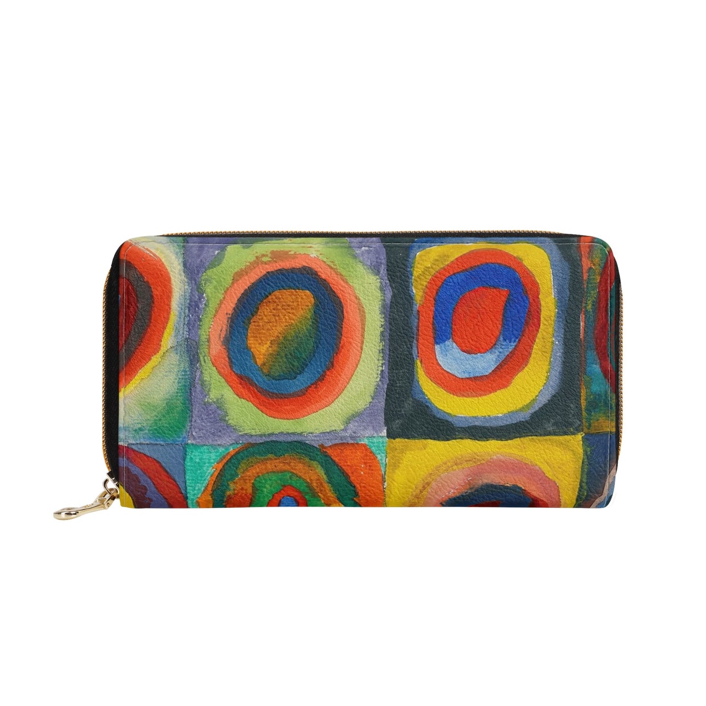 Cartera de Cuero pequeña Kandinsky  Cuadrados con circulos concentricos