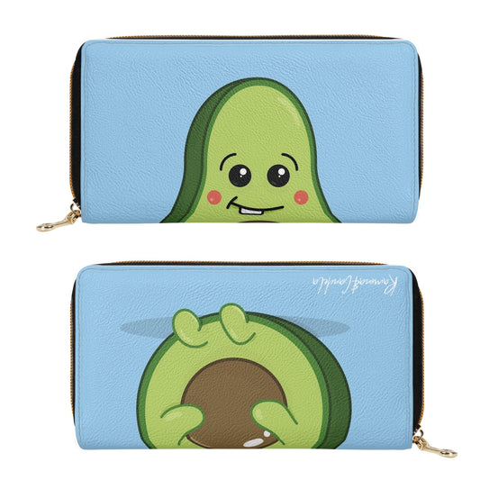 Cartera de Cuero Vegano  pequeña, Aguacate Feliz