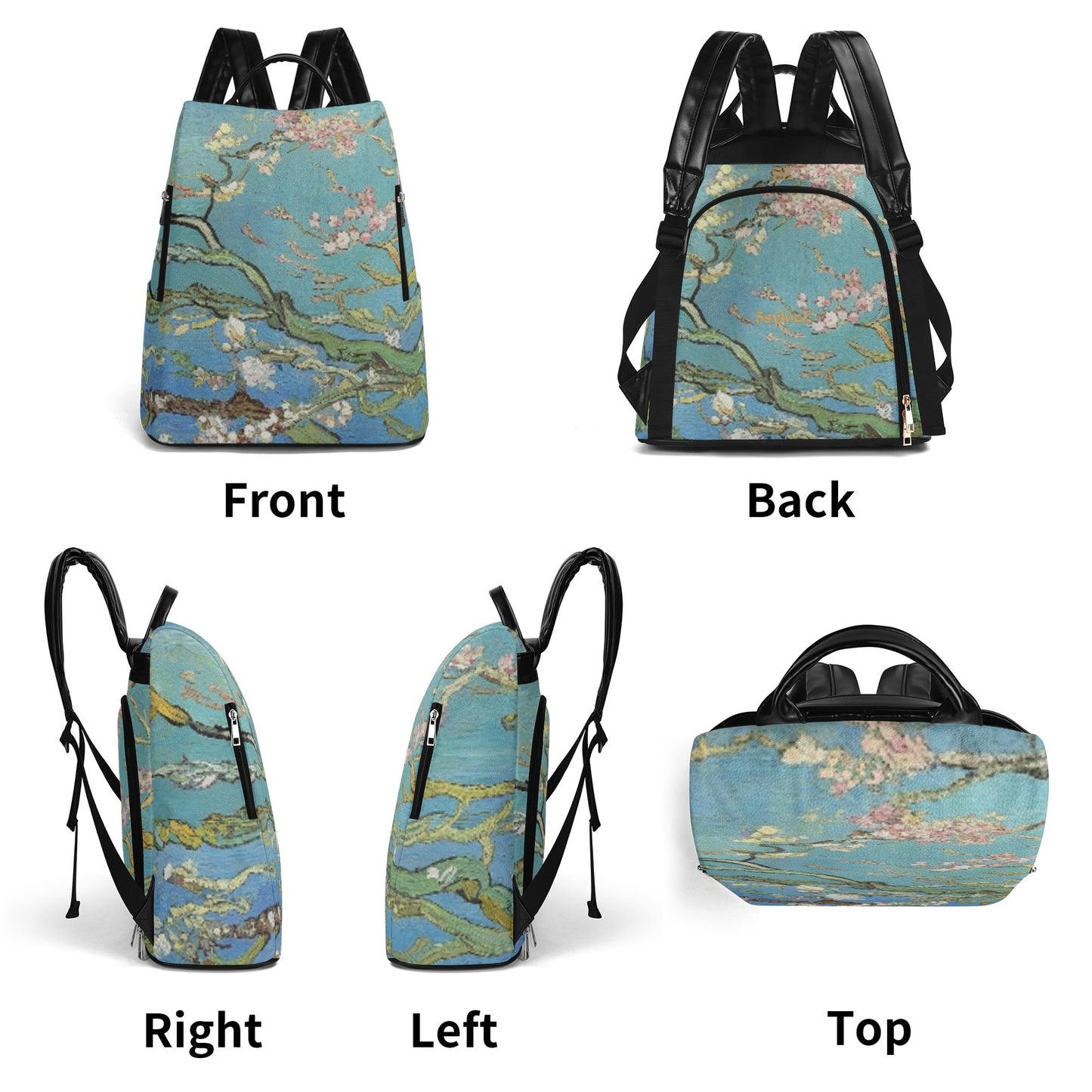 Mochila  Los Almendros en Flor, Van Gogh. Edición limitada. Diseño exclusivo. Sistema antirrobo.