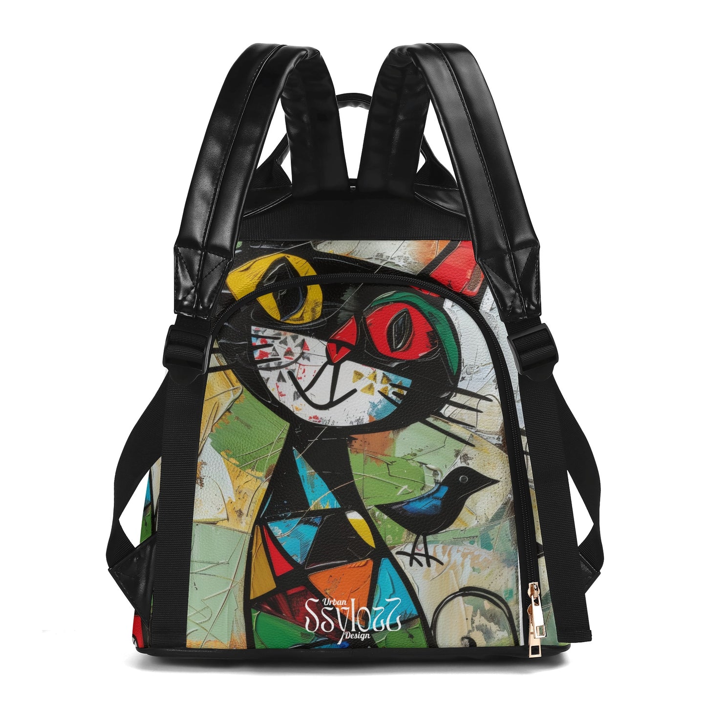 Mochila CUBISM CAT. Edición limitada. Diseño exclusivo. Sistema antirrobo.