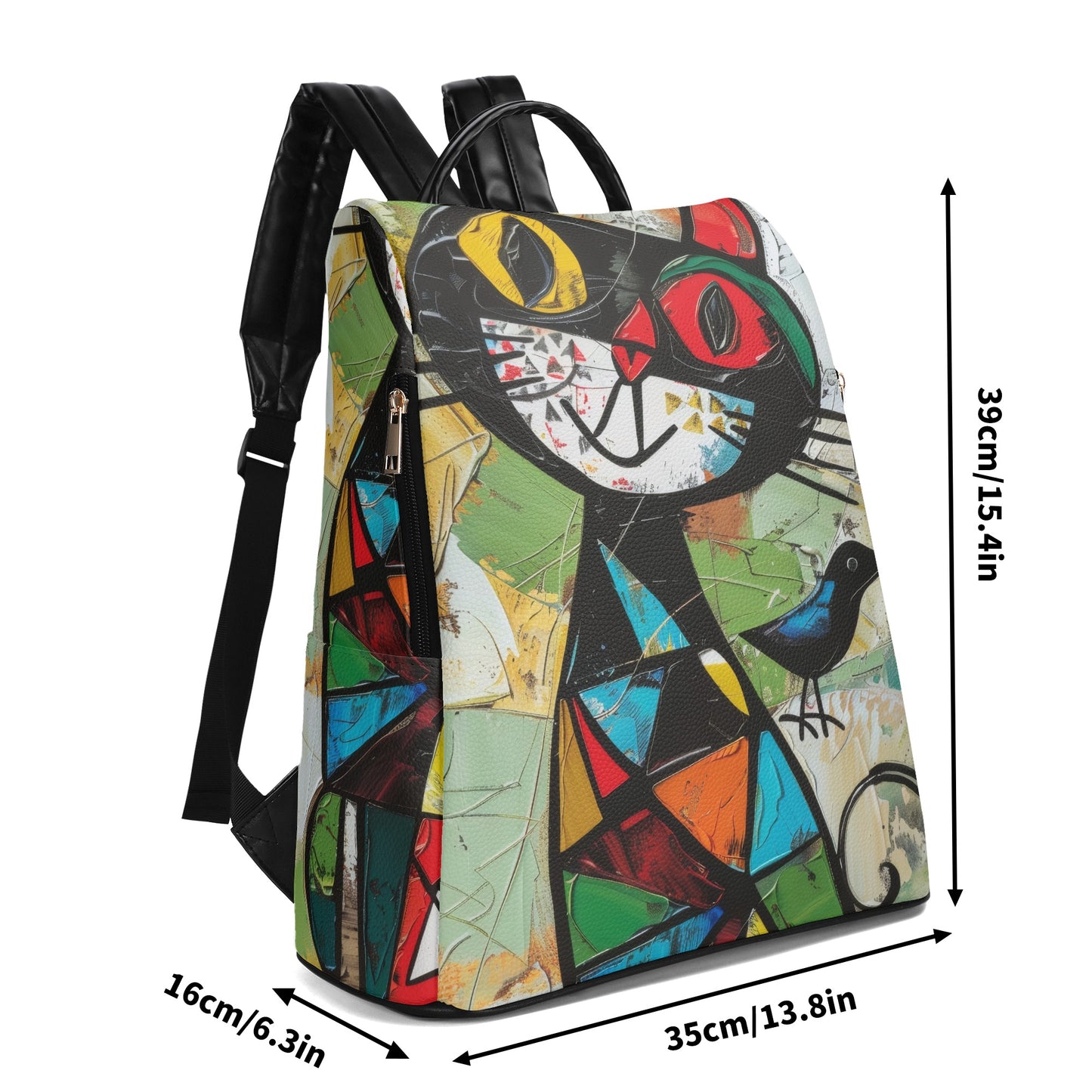 Mochila CUBISM CAT. Edición limitada. Diseño exclusivo. Sistema antirrobo.