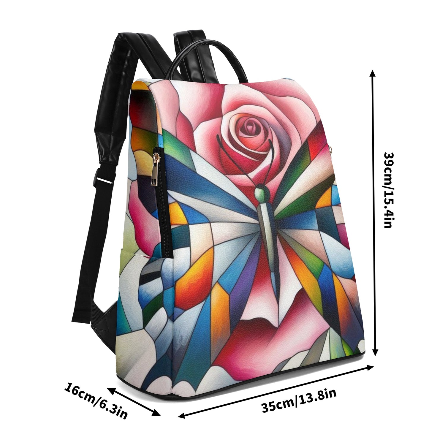 Mochila ROSE AND BUTTERFLY. Edición limitada. Diseño Exclusivo. Sistema antirrobo.