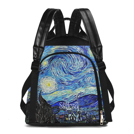 Mochila Noche Estrellada, Van Gogh. Edición limitada. Diseño exclusivo artistico. Sistema antirrobo.