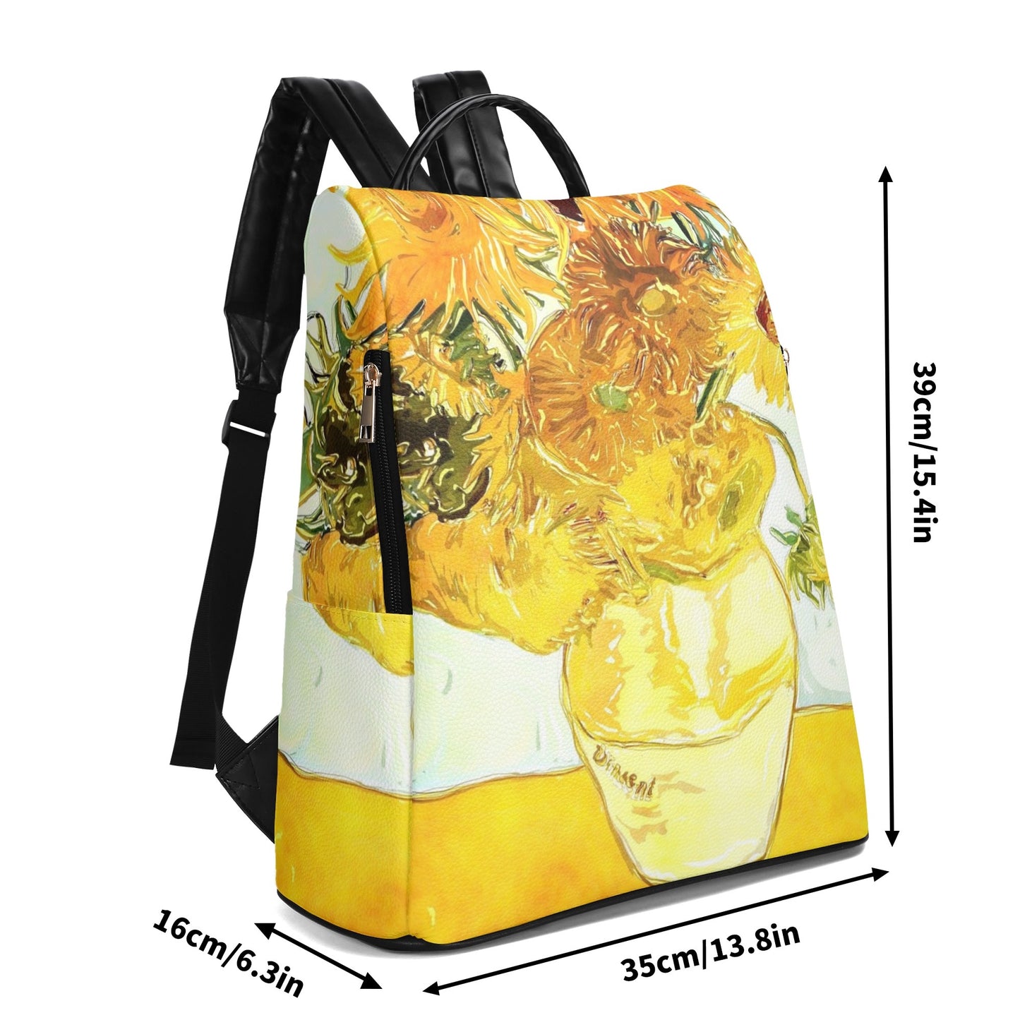 Mochila  Los Girasoles Van Gogh. Edición limitada. Diseño exclusivo. Sistema antirrobo.