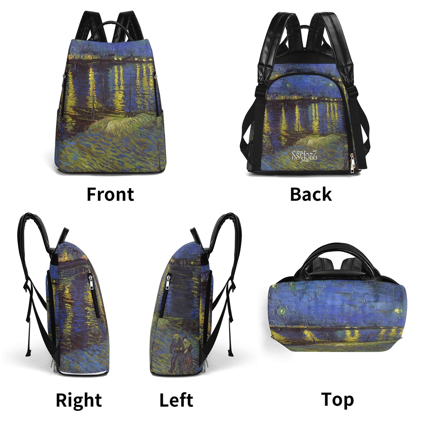 Starry Night Over the Rhone Backpack, Van Gogh. Limited Edition. Exclusive design. Anti-theft system,