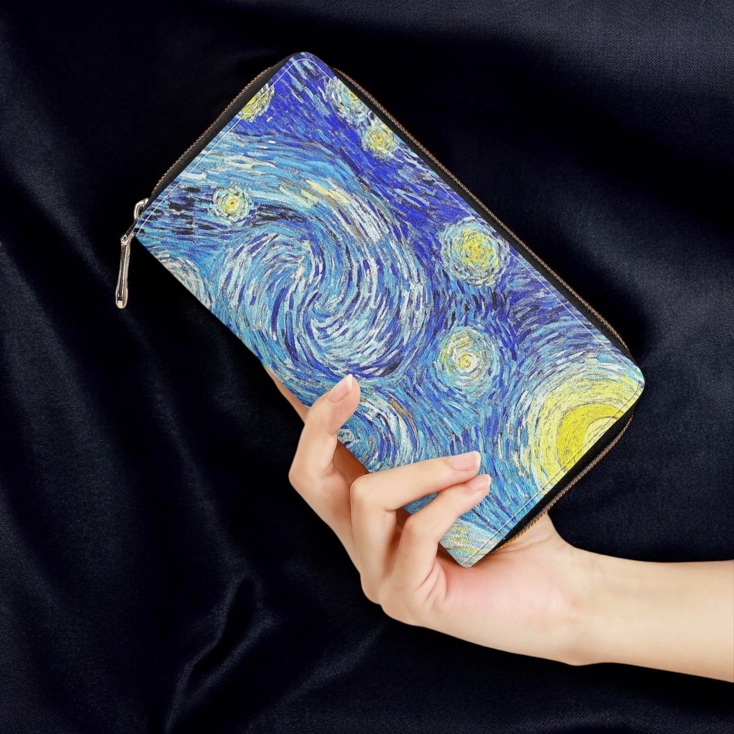 Cartera de Cuero pequeña Van Gogh Noche Estrellada